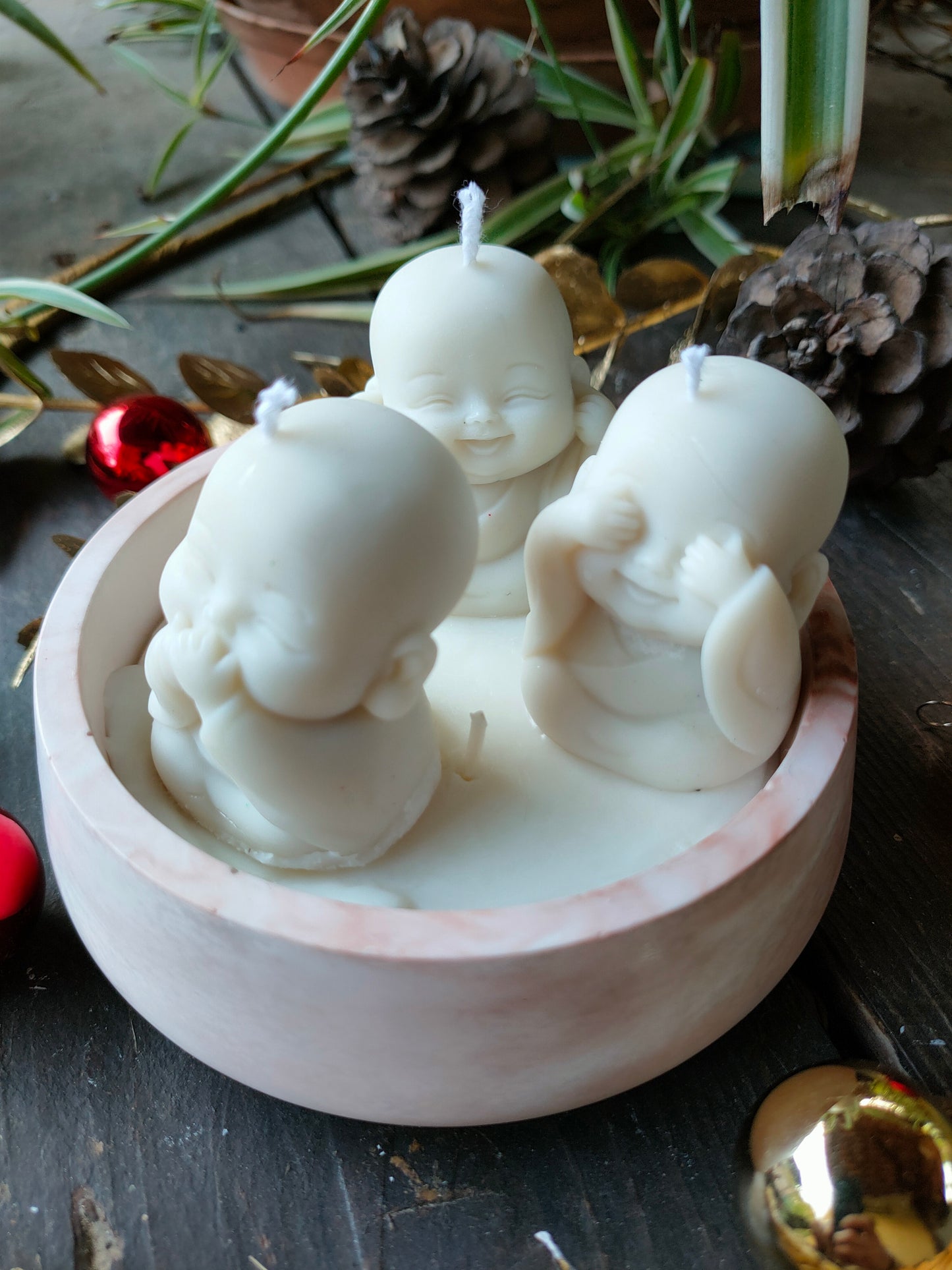 Bougie les 3 bouddhas de la Sagesse