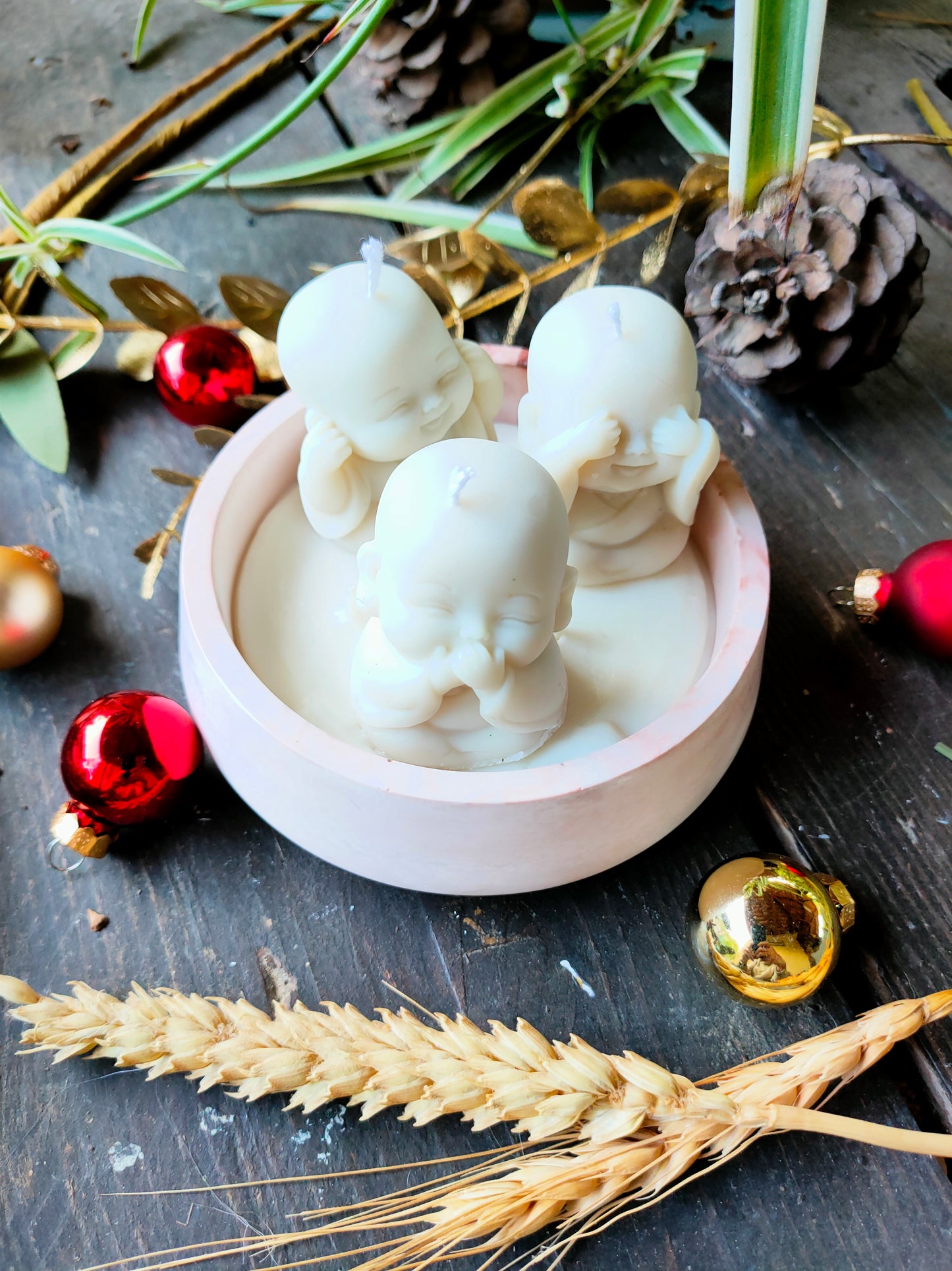 Bougie  les 3 bouddhas de la Sagesse