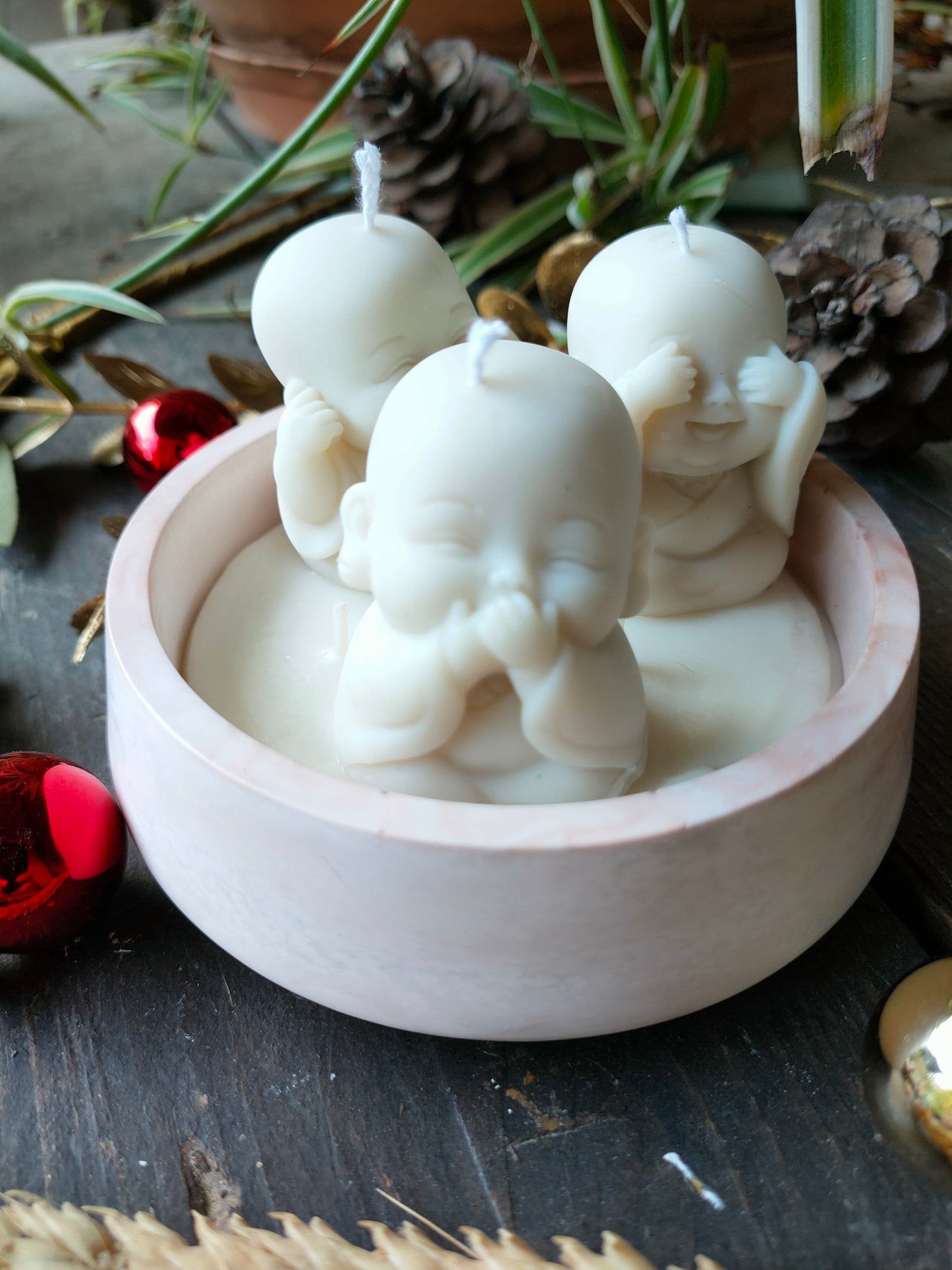 Bougie  les 3 bouddhas de la Sagesse