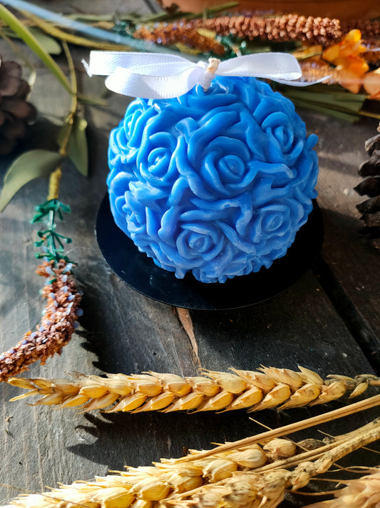 Bougie Boule de Roses- Rose d'amour- bougie artisanale parfumée