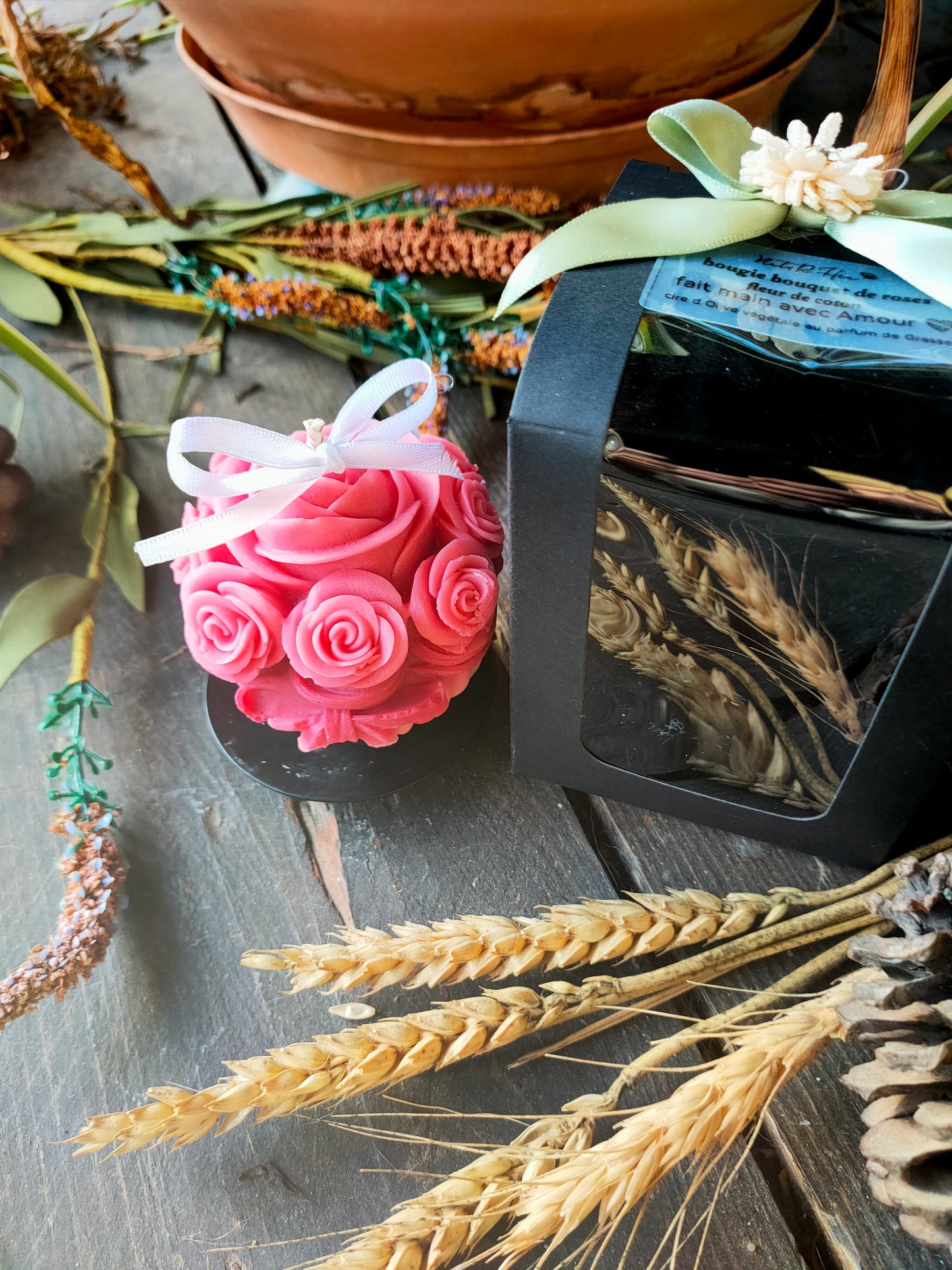 Bougie Bouquet de Roses - Parfum fleur de coton