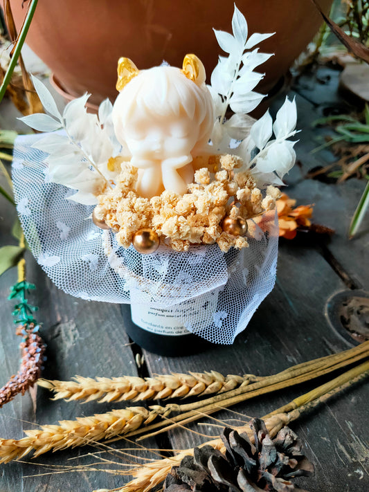 Bouquet Angela Bougie artisanale parfum amour de bébé