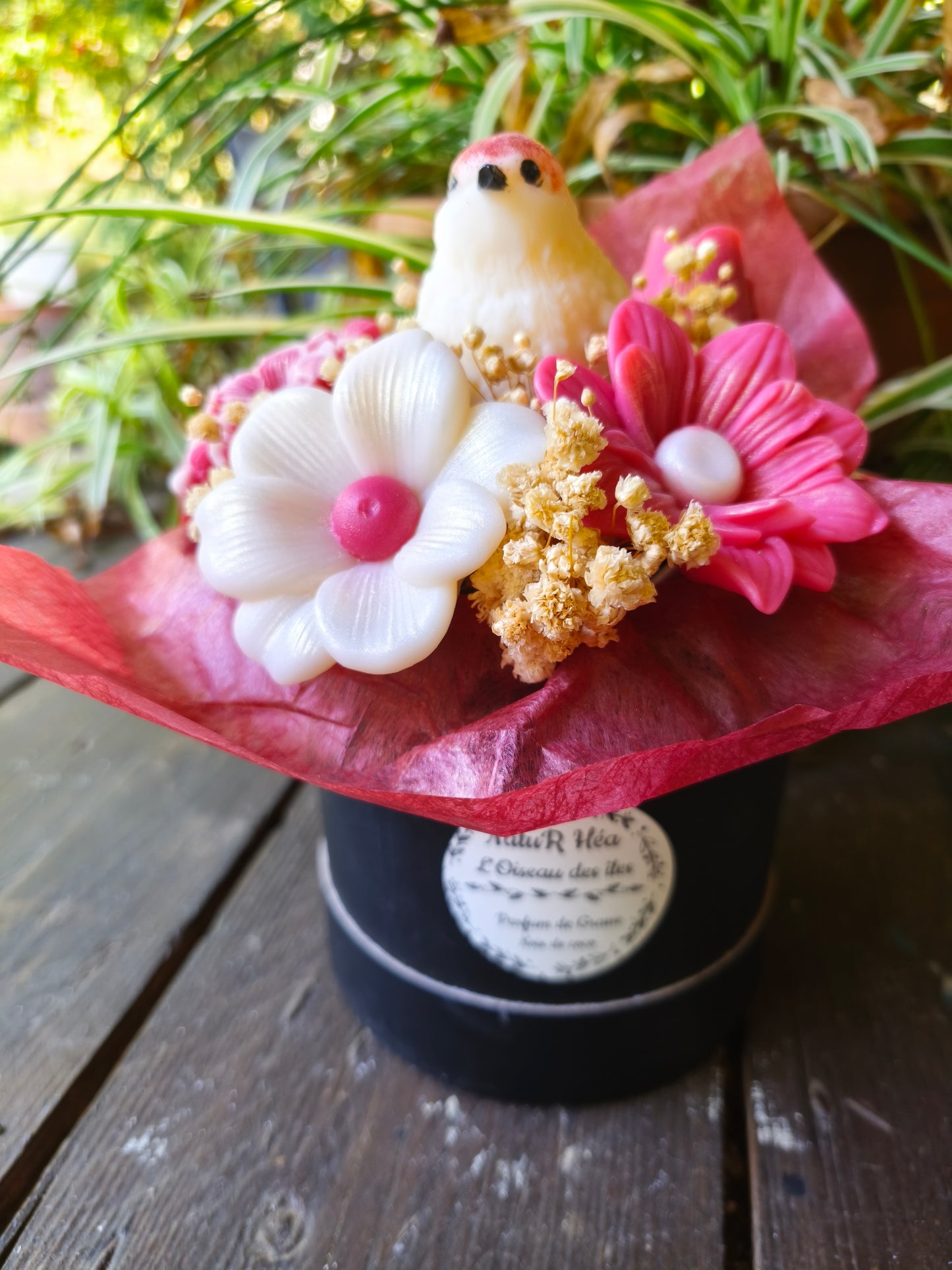 Oiseau des Îles – Bouquet parfumé en cire végétale