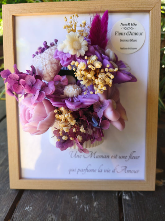 Fleur d'Amour - cadre fleuri parfumé artisanal