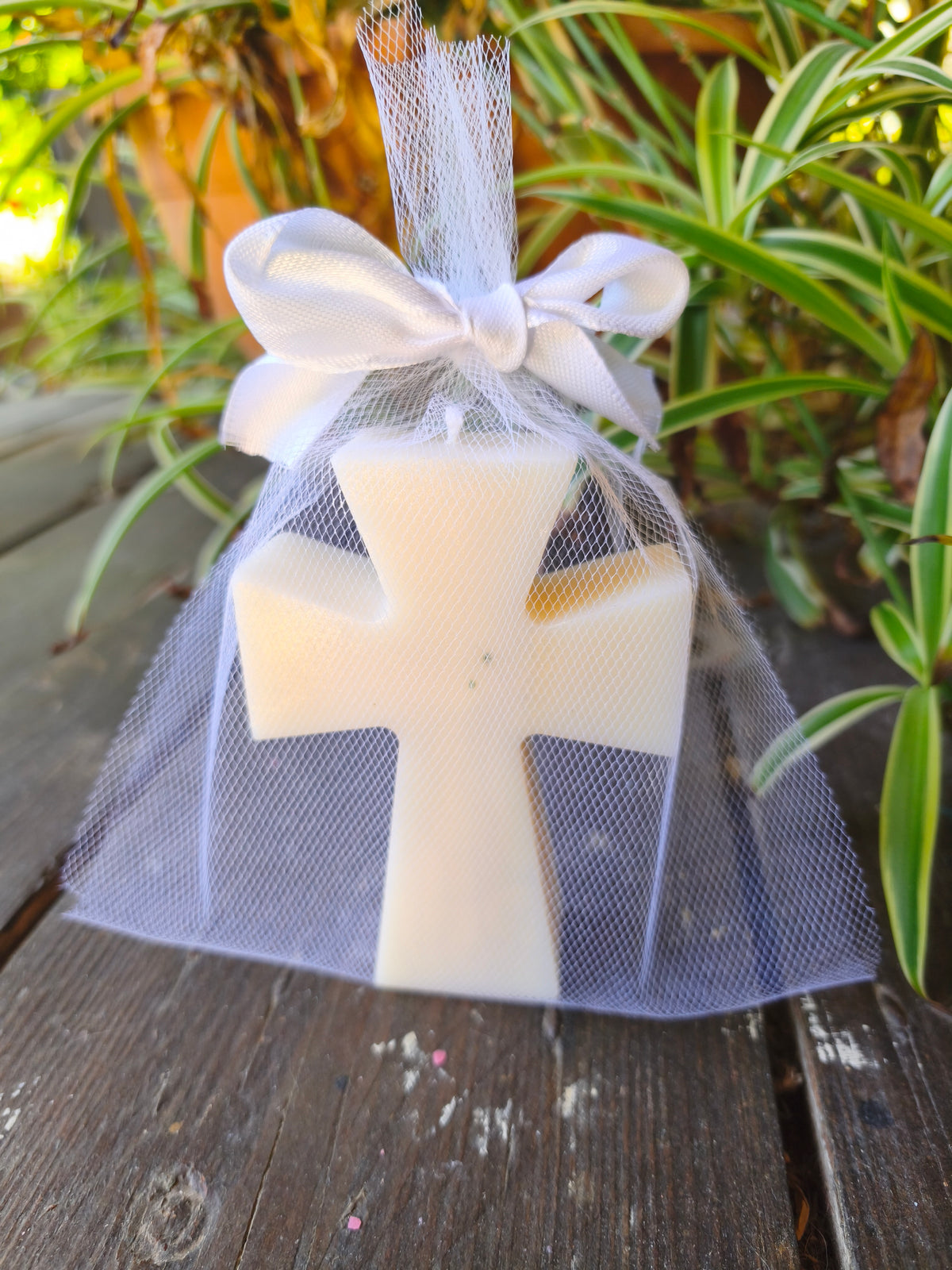 Croix Artisanale en Cire Végétale | Avec ou Sans Parfum